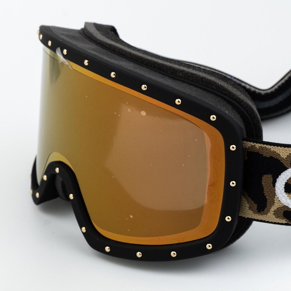 Celine CL40196U SKI MASK 99C Black Animal Gold Mirror NEW AUTHENTIC - Picture 5 of 13